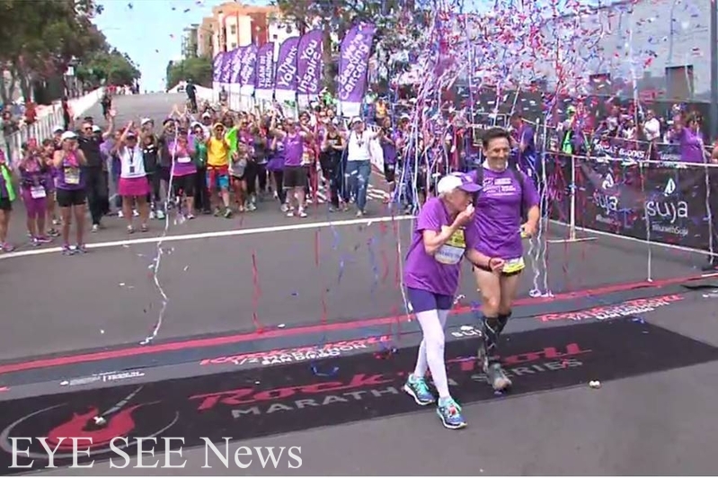 92歲阿嬤馬拉松完賽(視頻截圖)