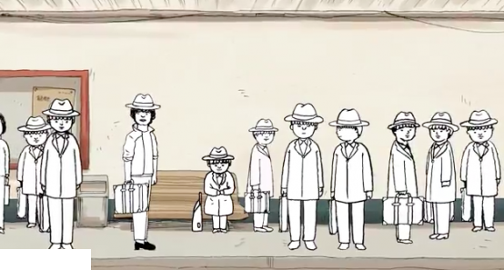 「The Followers」（中文名稱：盲碌家豪）以1分鐘08秒的2D動畫短片反思社會「跟風現象」，獲得德國動畫類紅點獎。圖/網路