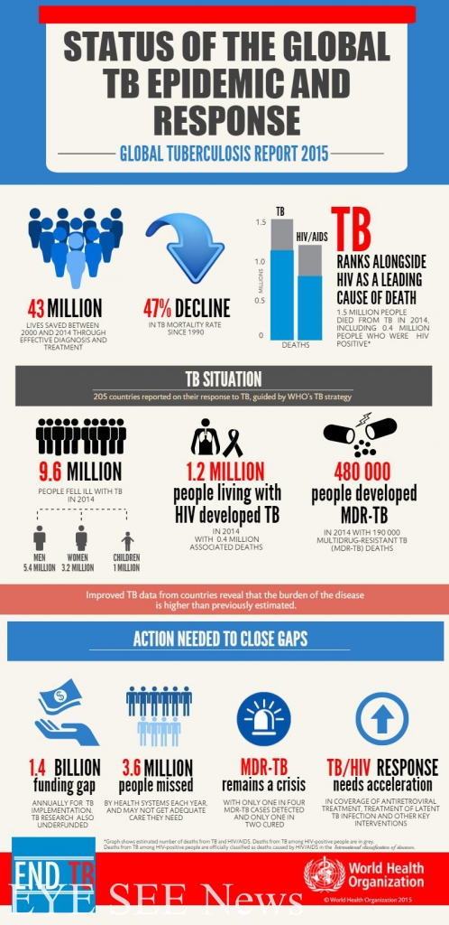 圖源:WHO Global tuberculosis report 2015