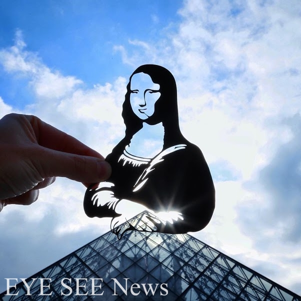 巴黎羅浮宮前，由貝律銘所設計的金字塔不愧為國際級作品，把蒙娜麗莎襯托得挺高貴。圖／instagram.com/paperboyo/