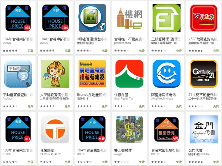 應用實價登錄Open Data所開發的APP。圖/內政部