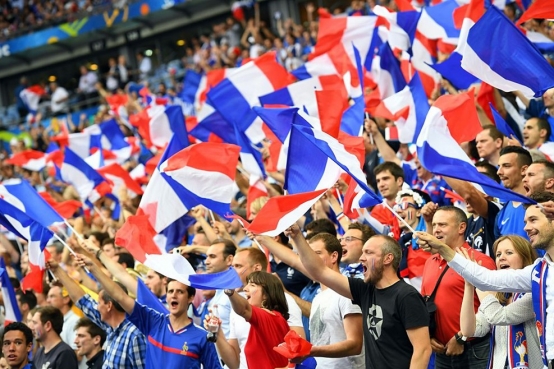 2016年歐洲國家盃於法國舉行，許多地主球迷入場支持。圖／2016歐洲國家盃比賽官網