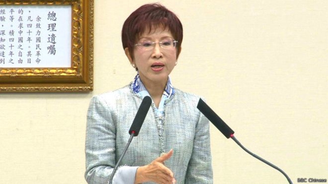 宣稱為了兩岸和平與經濟發展,即將走訪北京的國民黨主席洪秀柱。圖/BBC中文網 宣稱為了兩岸和平與經濟發展,即將走訪北京的國民黨主席洪秀柱。圖/BBC中文網