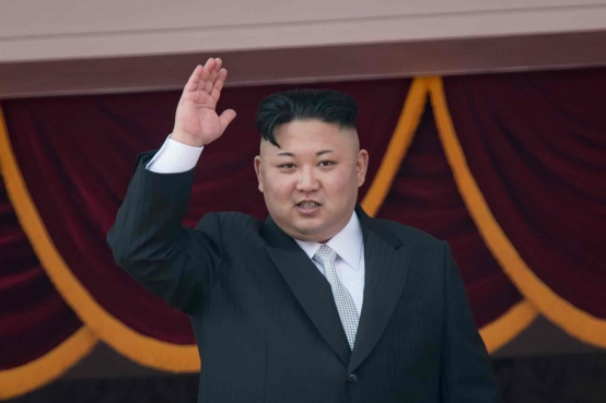 北韓領導人金正恩出席北韓太陽節閱兵大典。圖／英國衛報