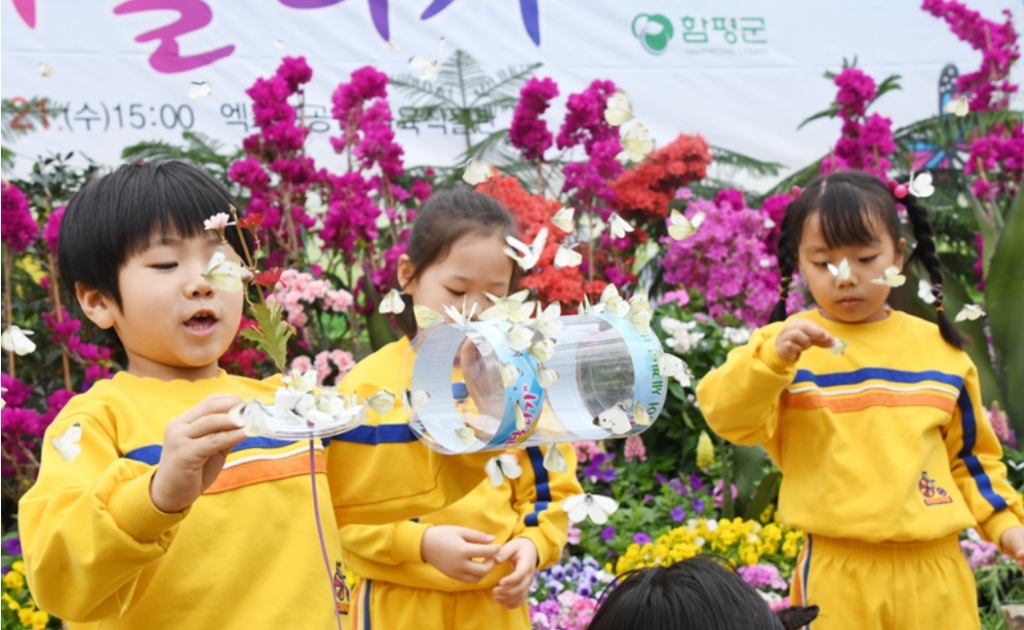 咸平蝴蝶節放生1178隻蝴蝶祈願兩韓高峰會和平順利 圖/韓國網站wikitree
